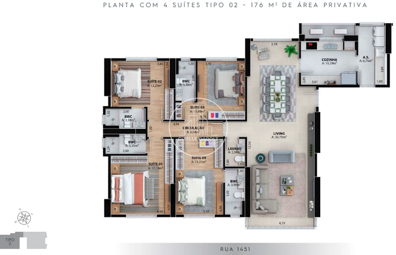 Apartamento com a melhor planta 4 suítes em construção Bal. Camboriú: 35ª foto da galeria de imagens do imóvel