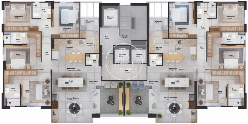 Apartamento em construção, centro Balneário Camboriú: 20ª foto da galeria de imagens do imóvel