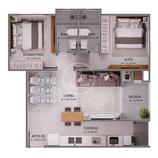 Apartamento em Construção na Praia Brava.: 24ª foto da galeria de imagens do imóvel