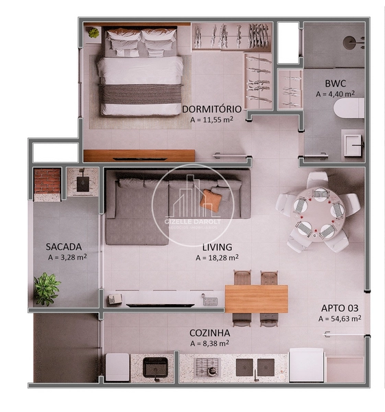 Apartamento em Construção na Praia Brava.: 22ª foto da galeria de imagens do imóvel