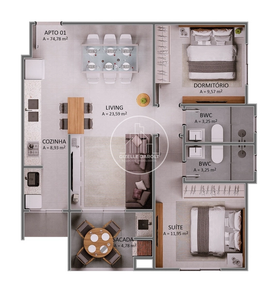 Apartamento em Construção na Praia Brava.: 20ª foto da galeria de imagens do imóvel