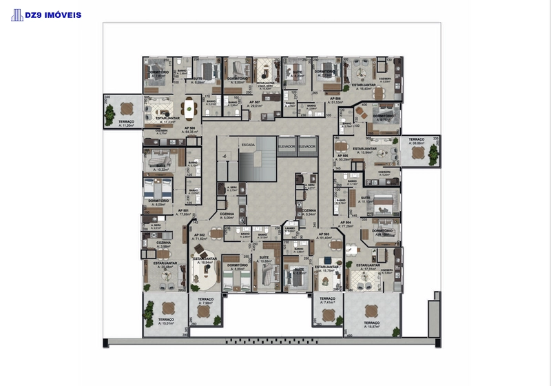 Apartamento na planta, 2 dorm, suíte, 3 quadras do mar: 4ª foto da galeria de imagens do imóvel