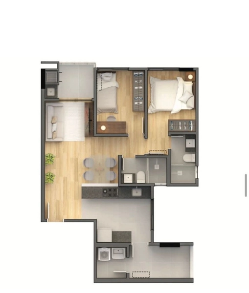 Apartamento Espaçoso com Suíte e 2 Quartos – Conforto e Qualidade!: 3ª foto da galeria de imagens do imóvel