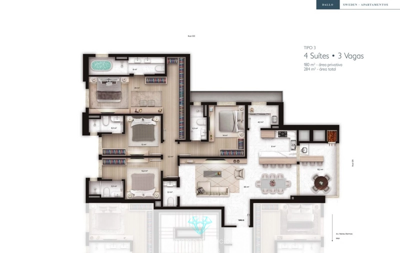 Elegância, tecnologia e conforto em cada detalhe do apartamento.: 37ª foto da galeria de imagens do imóvel