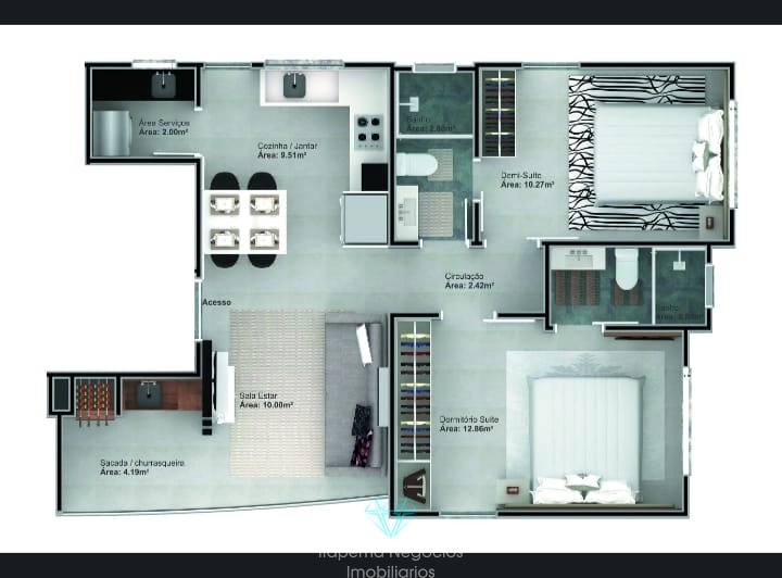 Apartamento 2 Dormitórios, sendo 1 Suítes - Pereque: 12ª foto da galeria de imagens do imóvel