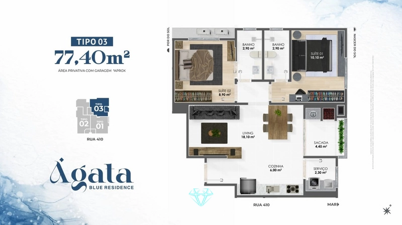 Apartamento à Venda – 2 Dormitórios (1 Suíte) com Vaga de Garagem: 12ª foto da galeria de imagens do imóvel