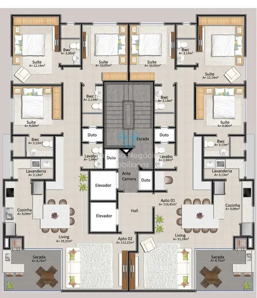 Apartamento com 3 Suítes 2 Vagas - Meia Praia: 6ª foto da galeria de imagens do imóvel