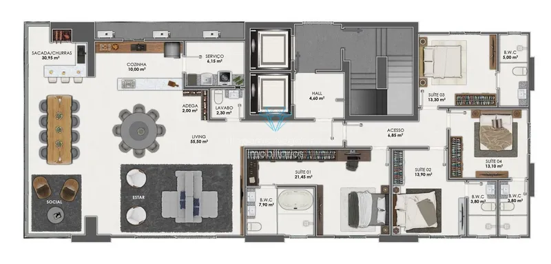 Apartamento bem localizado com 04 Suítes - 03 Vagas de Garagem: 10ª foto da galeria de imagens do imóvel
