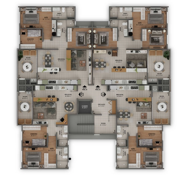 Apartamento com 3 dormitórios no Pio X: 6ª foto da galeria de imagens do imóvel