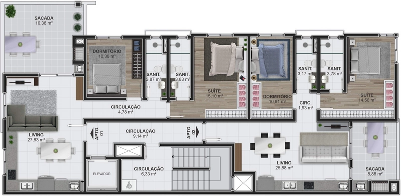 Apartamento no Panazzolo: 11ª foto da galeria de imagens do imóvel