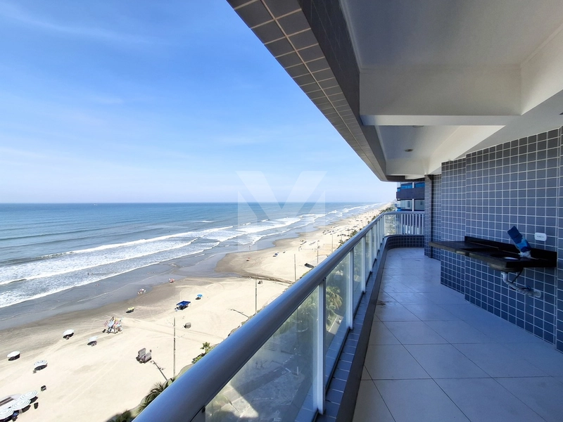 Apartamento frente para o mar com 3 dormitórios na Vila Caiçara: 1ª foto da galeria de imagens do imóvel
