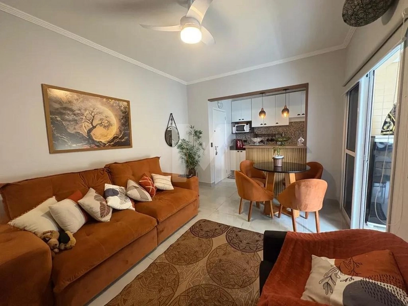 Apartamento 52m², varanda gourmet, 1 dorm, 1 vaga, Ocian