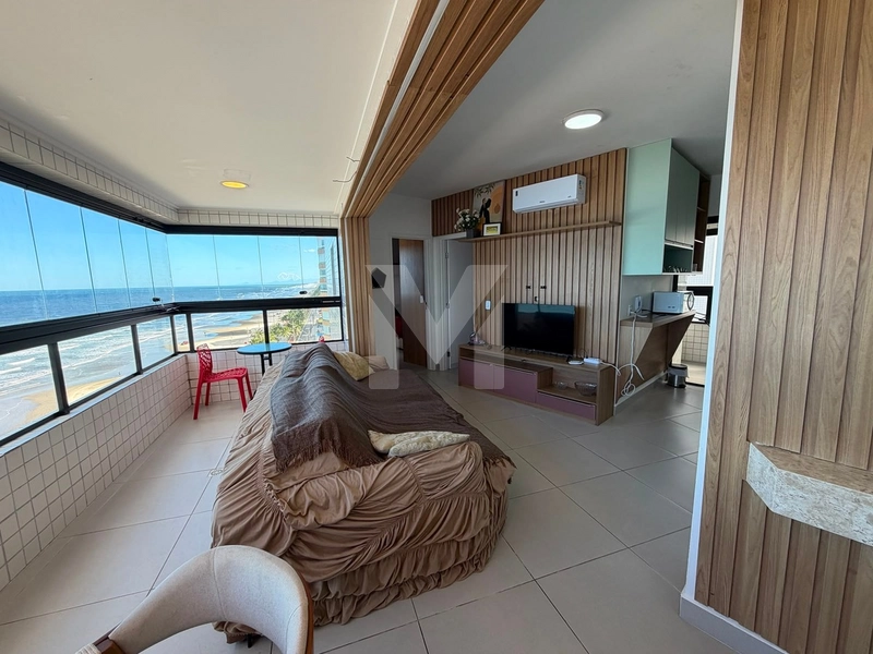 Apartamento frente total para o mar 2 dormitórios mobiliado no Caiçara: 2ª foto da galeria de imagens do imóvel