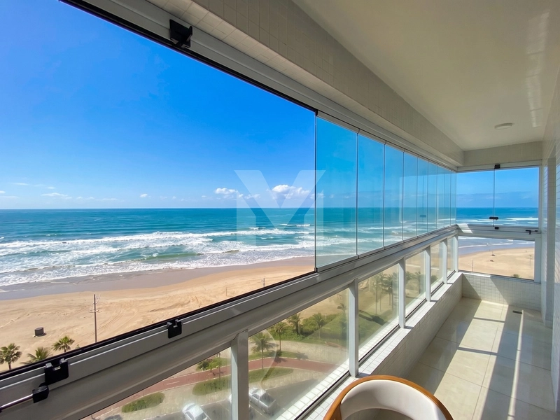 Lindo apartamento mobiliado com 3 dormitórios frente total para o mar