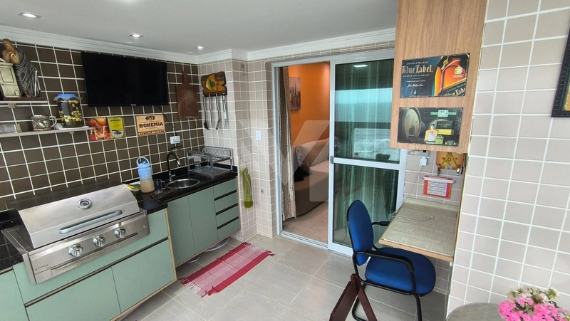 Apartamento frente mar com 3 dormitórios porteira fechada: 6ª foto da galeria de imagens do imóvel