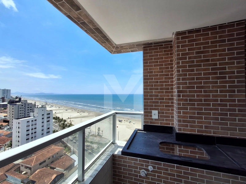 Apartamento 2 dormitórios e sacada gourmet e vista mar por R$ 569 mil