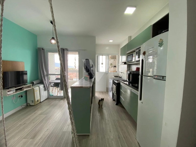 1 Dorm a 50m da Praia • Sacada c/ Churrasqueira • Piscina: 4ª foto da galeria de imagens do imóvel