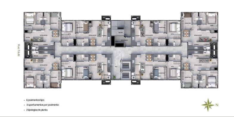 Apartamento 1 suíte e 1 quarto a venda - Cancelli - Cascavel: 3ª foto da galeria de imagens do imóvel