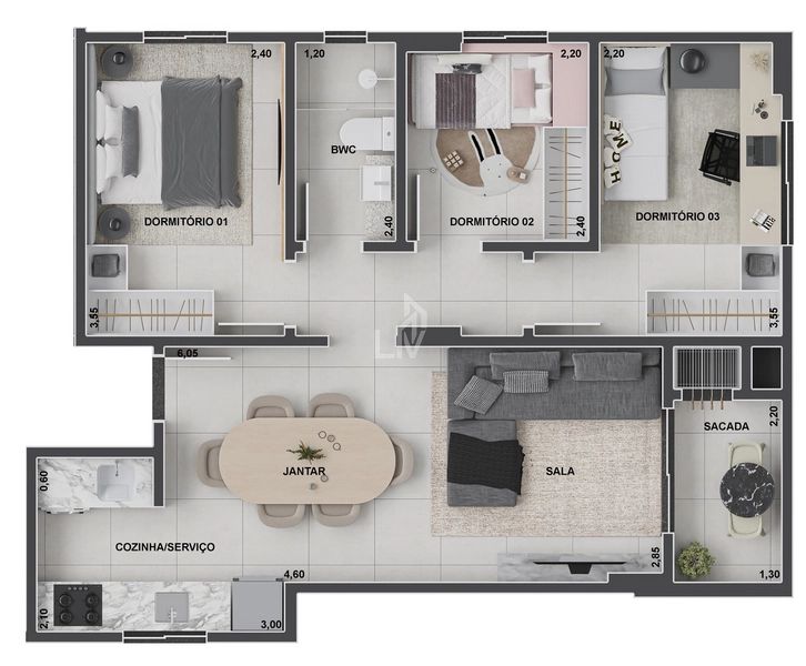 Apartamento com 3 quartos a venda - Cancelli - Cascavel: 10ª foto da galeria de imagens do imóvel