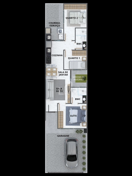 Casa com suíte e 2 quartos a venda - Santa Cruz - Cascavel/PR: 5ª foto da galeria de imagens do imóvel