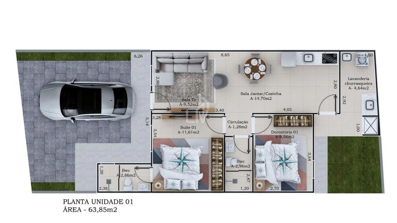 Casa com suíte e 1 quarto a venda - Tropical 4 - Cascavel/PR: 2ª foto da galeria de imagens do imóvel