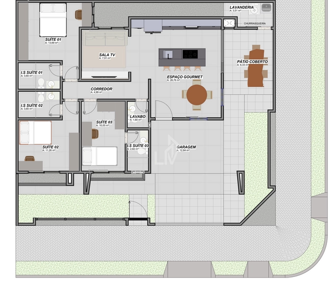 Casa com Suite e 2 Quartos  a venda - Tropical lll - Cascavel/PR: 6ª foto da galeria de imagens do imóvel
