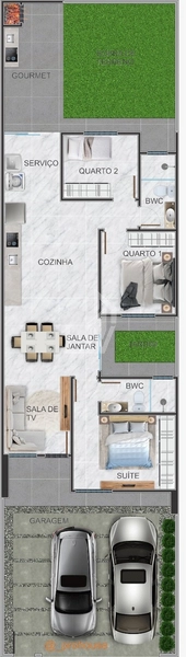 Casa com suíte e 2 quartos a venda - Bella Vita - Cascavel/PR: 9ª foto da galeria de imagens do imóvel