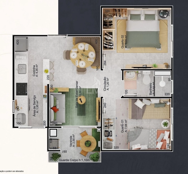 Apartamento com 2 quartos a venda - Pinherinho - Toledo/PR: 14ª foto da galeria de imagens do imóvel