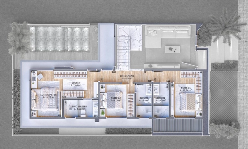 Sobrado em Condomínio com 4 Suítes a venda - Fag - Cascavel/PR: 6ª foto da galeria de imagens do imóvel