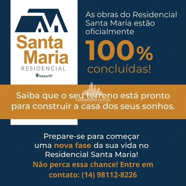 Terrenos no Residencial Santa Maria – Garça/SP: 1ª foto da galeria de imagens do imóvel