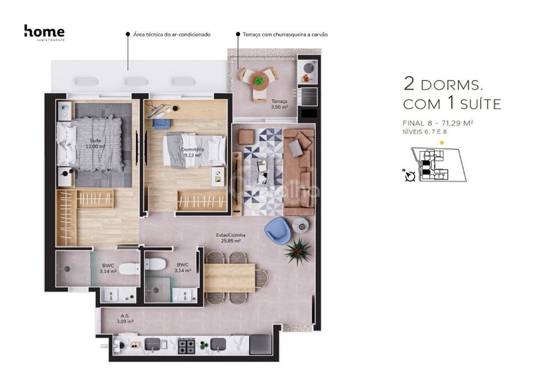 Apartamento com 2 dormitórios no Cacupé: 17ª foto da galeria de imagens do imóvel