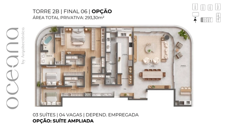 Apartamento com 3 suítes em Jurerê: 12ª foto da galeria de imagens do imóvel