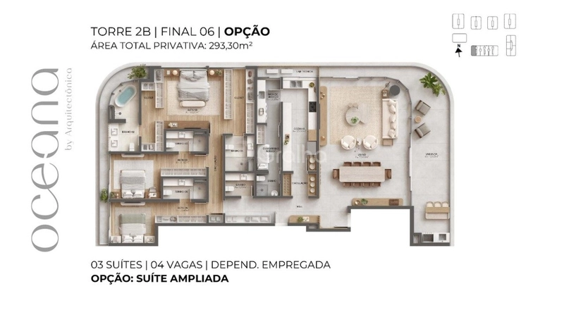 Apartamento com 4 suítes em Jurerê: 10ª foto da galeria de imagens do imóvel