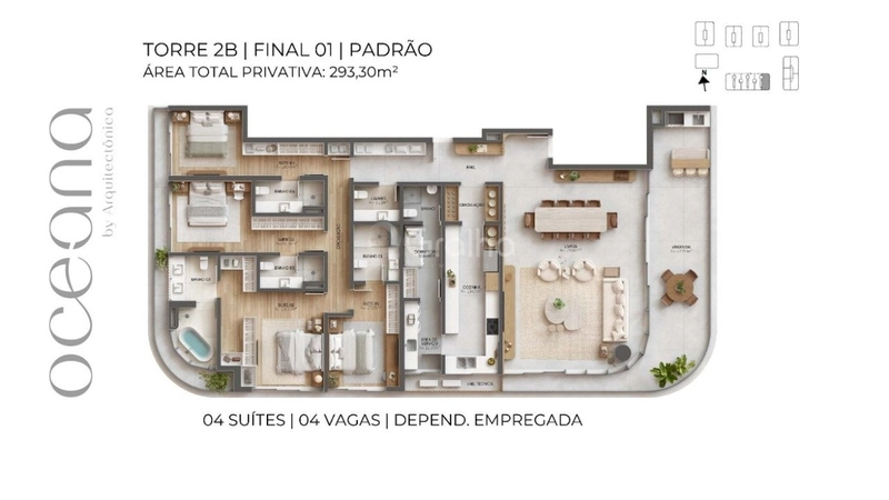 Apartamento com 4 suítes em Jurerê: 9ª foto da galeria de imagens do imóvel