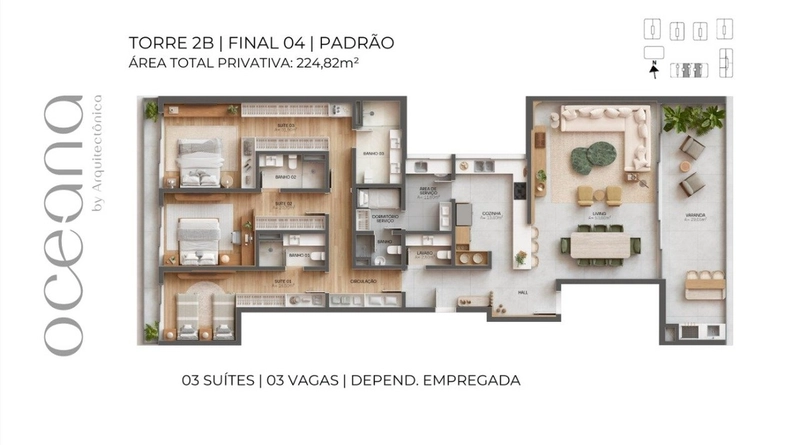 Apartamento com 3 suítes em Jurerê: 1ª foto da galeria de imagens do imóvel
