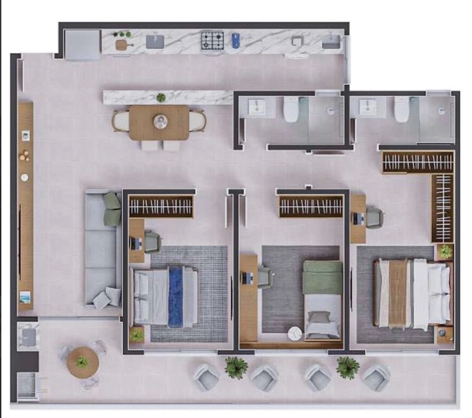 Apartamento com 3 dormitórios, sendo 1 suíte, no Campeche: 15ª foto da galeria de imagens do imóvel