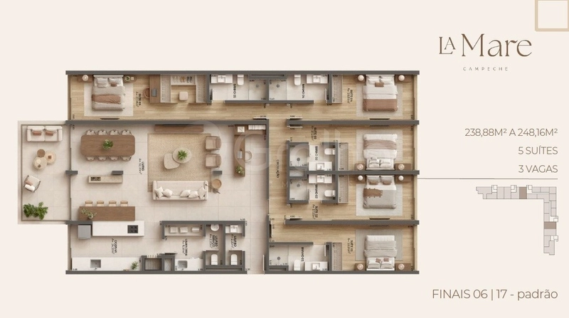 Apartamento com 5 suítes no Campeche: 3ª foto da galeria de imagens do imóvel