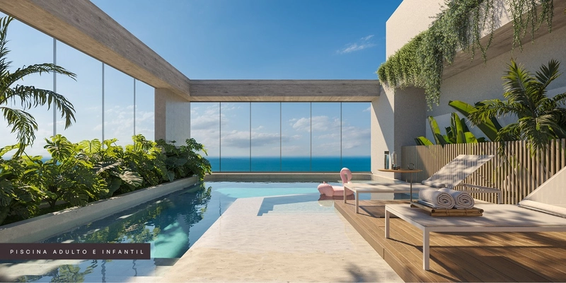 APTOs 03 suítes com 02 vagas e vista para praia do Grant