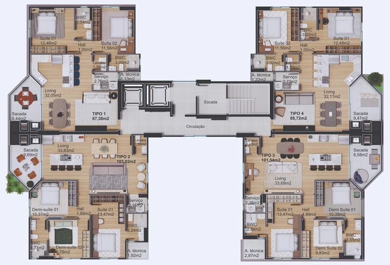 APTOs 02 ou 03 suítes na praia do Cerro em Barra Velha: 13ª foto da galeria de imagens do imóvel