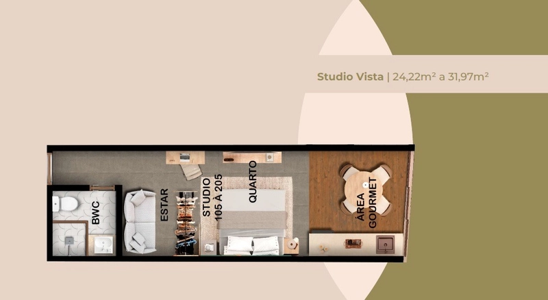 Apartamentos Studio com Vista Panorâmica e Lazer Completo na Praia: 7ª foto da galeria de imagens do imóvel