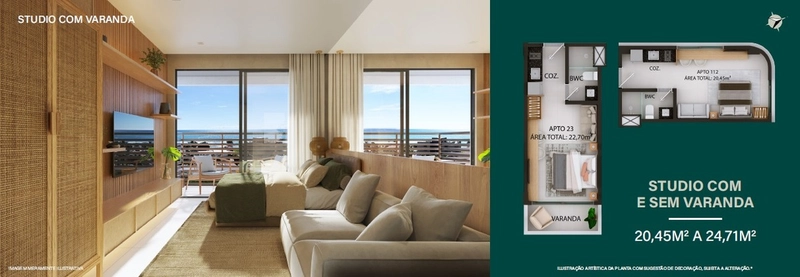 Studio na Praia dos Carneiros com Lazer Completo – Sinal de R$ 18.130