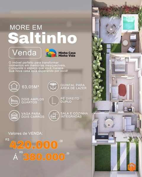 CASA A VENDA EM SALTINHO  NOVA COM 2 DORMITÓRIOS: 9ª foto da galeria de imagens do imóvel