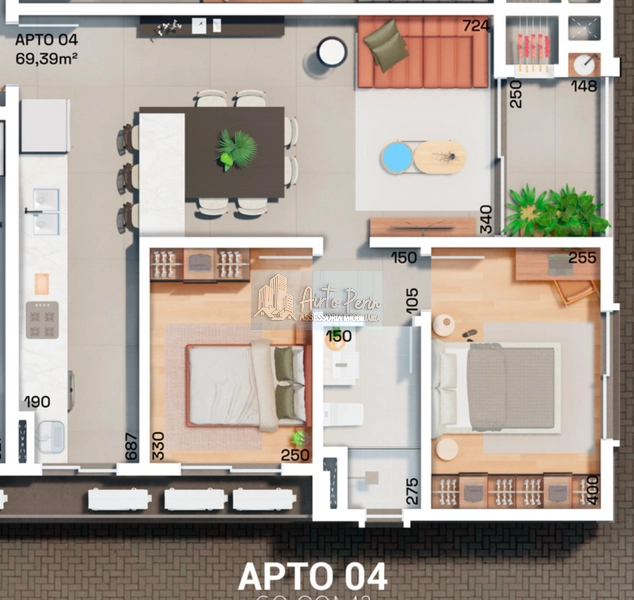 Apartamento 2 quartos no Líder Chapecó: 3ª foto da galeria de imagens do imóvel