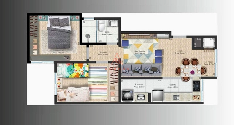 Apartamento 2 quartos bairro Paraíso Chapecó: 11ª foto da galeria de imagens do imóvel