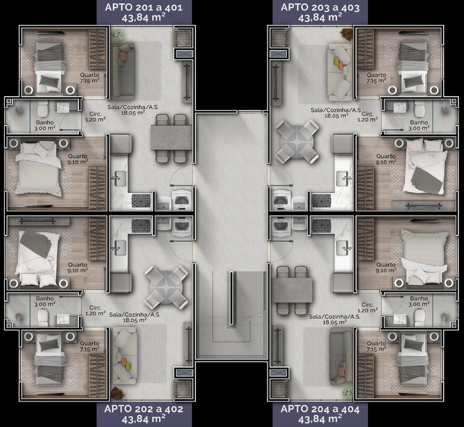 Apartamento de 2 dormitórios e 1 vaga de garagem: 2ª foto da galeria de imagens do imóvel