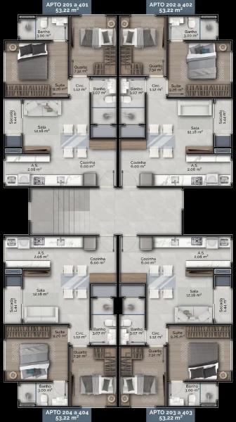 Apartamento com 2 dormitórios sendo 1 suíte com 1 vaga: 2ª foto da galeria de imagens do imóvel