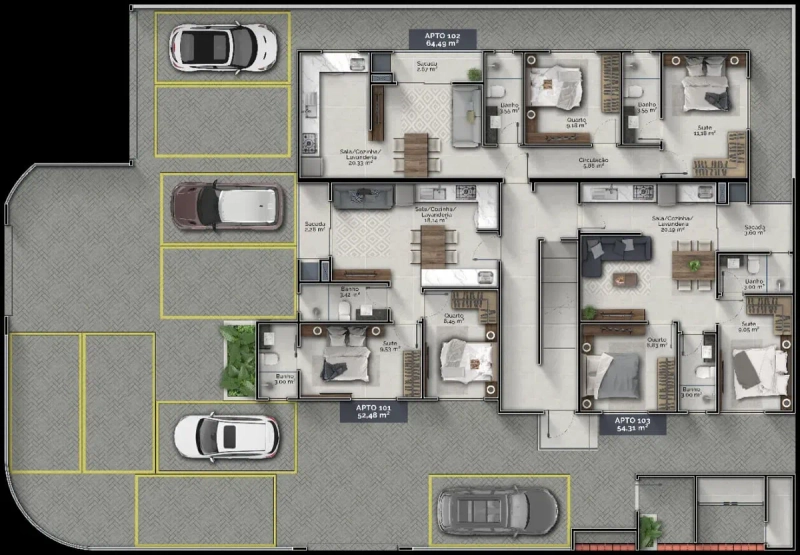 Apartamento com 2 dormitórios sendo 1 suíte e 1 vaga: 3ª foto da galeria de imagens do imóvel