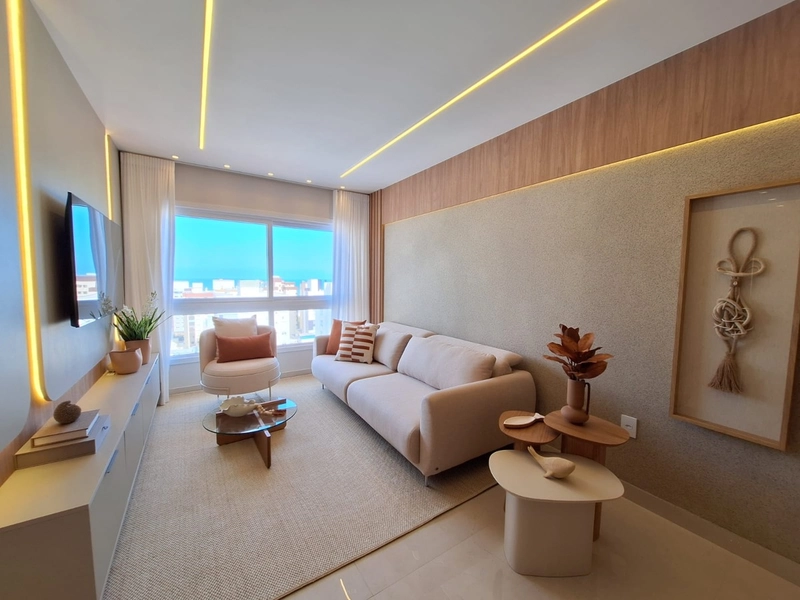 Apartamento mobiliado e decorado de frente