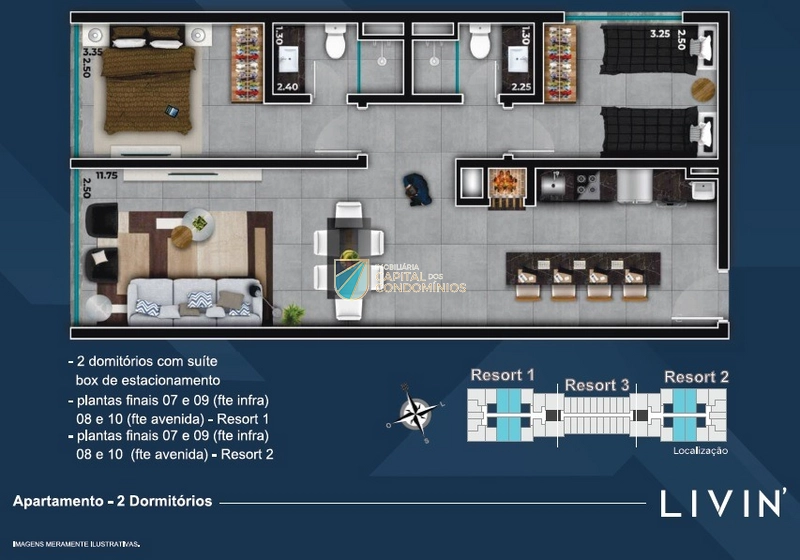 Apartamento 2 dormitórios no Livin: 32ª foto da galeria de imagens do imóvel