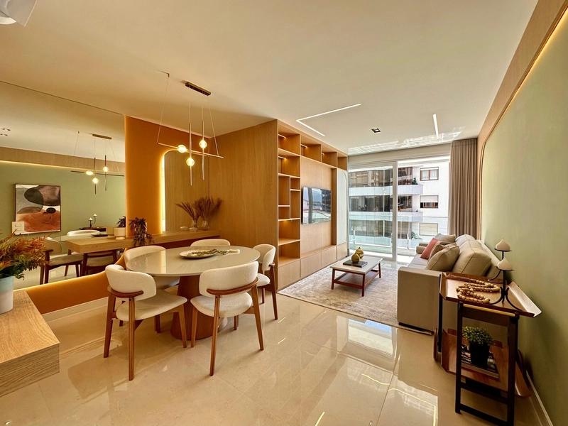 Apartamento de 2 dormitórios decorado no centro de Capão